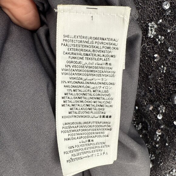 Aidan Adrianna Papell Size 2 Gray Beaded Sequin Halter Cocktail Dress Homecoming - Picture 12 of 12